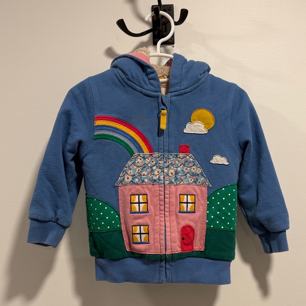 HTF Boden House Appliqué Sherpa Jacket